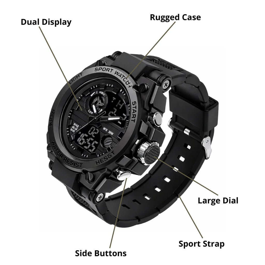 Men’S Outdoor Performance Watch – Dual Display & All-Weather Durability